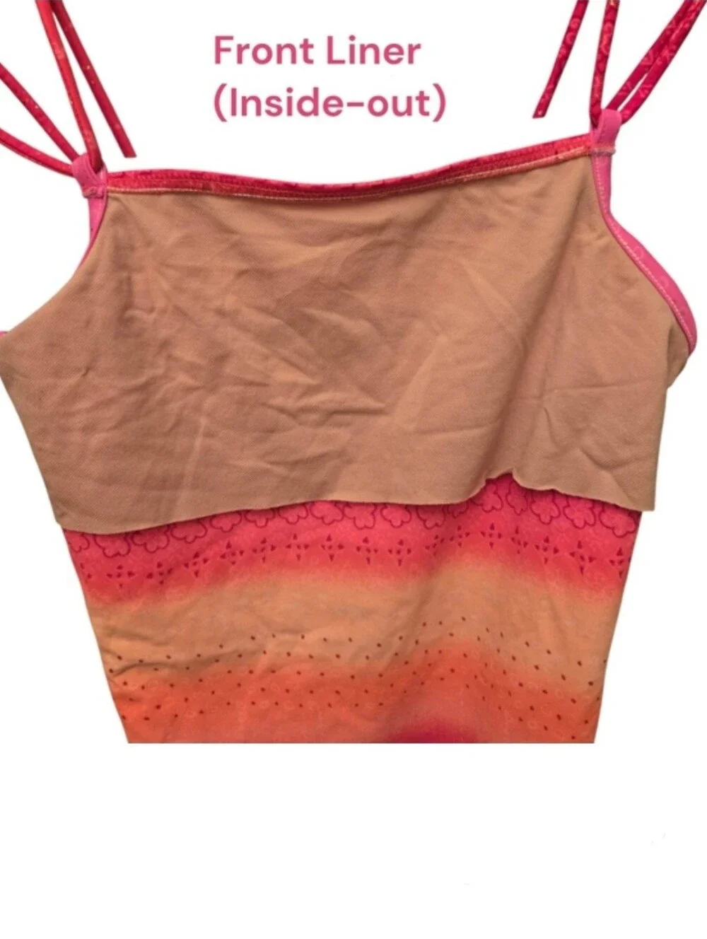 🧡 Bright Pink & Orange Shimmery One Piece Girls Swimsuit by Backflips (NWOT)